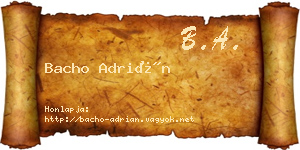 Bacho Adrián névjegykártya