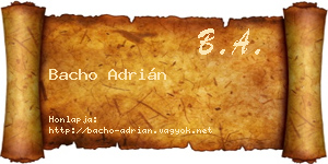 Bacho Adrián névjegykártya